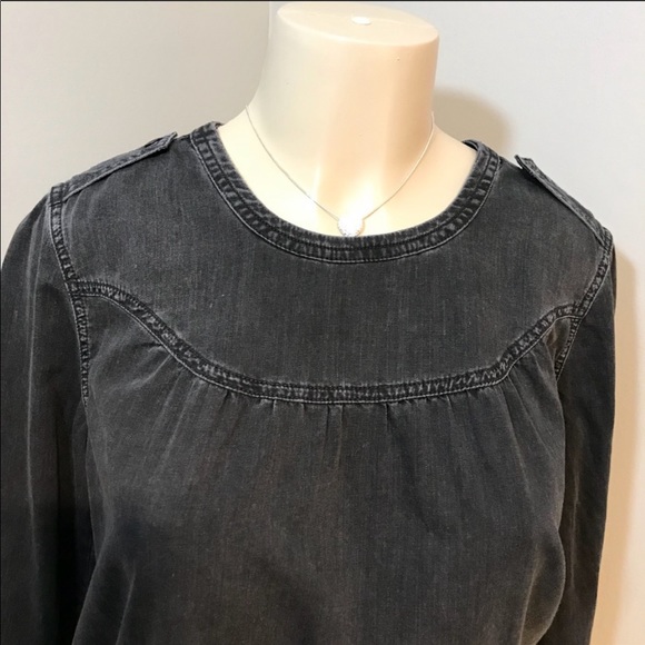 MADEWELL Black Denim Popover Top Size M - Picture 3 of 5